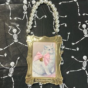 Purse with white kitty and a bell!